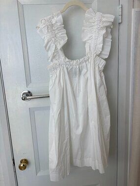 Monica Nera White Ruffle Strap Mini Dress Size XS